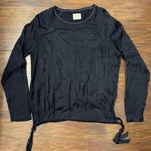 Tina Jo Black Tie Blouse Size XS